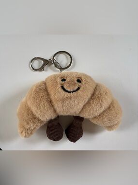 Cute Plush Croissant Keychain Bag Charm Kawaii Aesthetic Gift